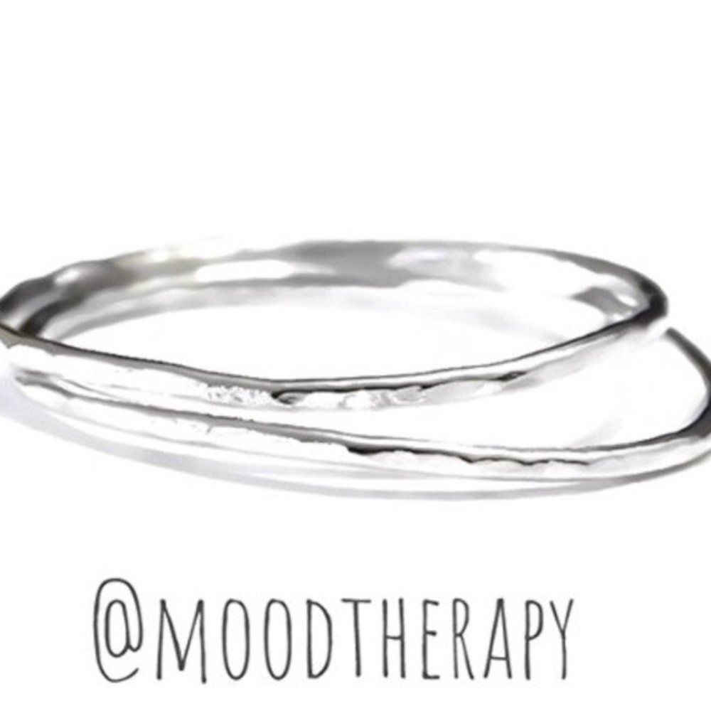 NWT Handcrafted set of two 925 SS stacking rings